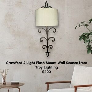 Crawford 2 Light Flush Mount Wall Sconce